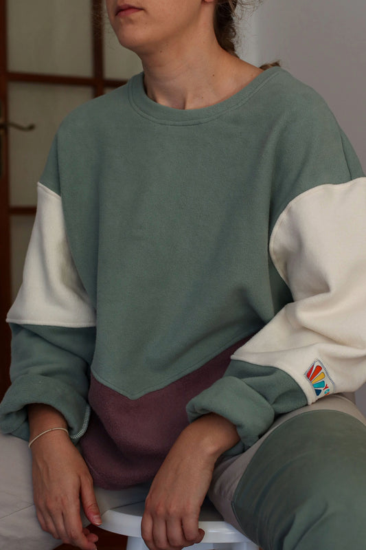 Colour-Block Cotton Fleece Jumper | YOKE